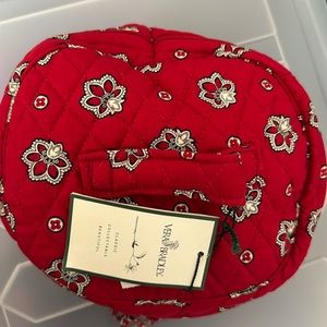 Vera Bradley 90s Vintage Red Bandana Round Travel Cosmetic Toiletries Case